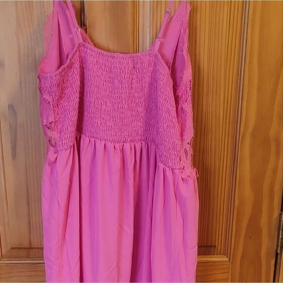 Ruffled Tier Maxi Dress Barbie Pink XL - Picture 4 of 6